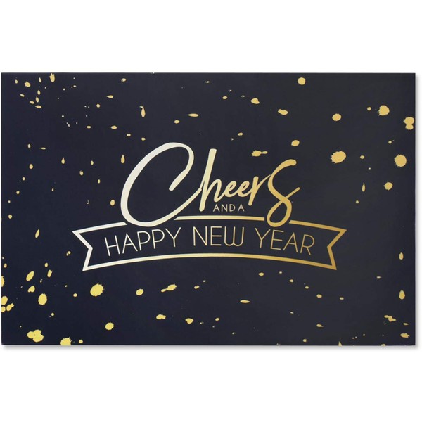 PaperDirect 25-Pack Holiday Cards, Cheers Happy New Year, Blank