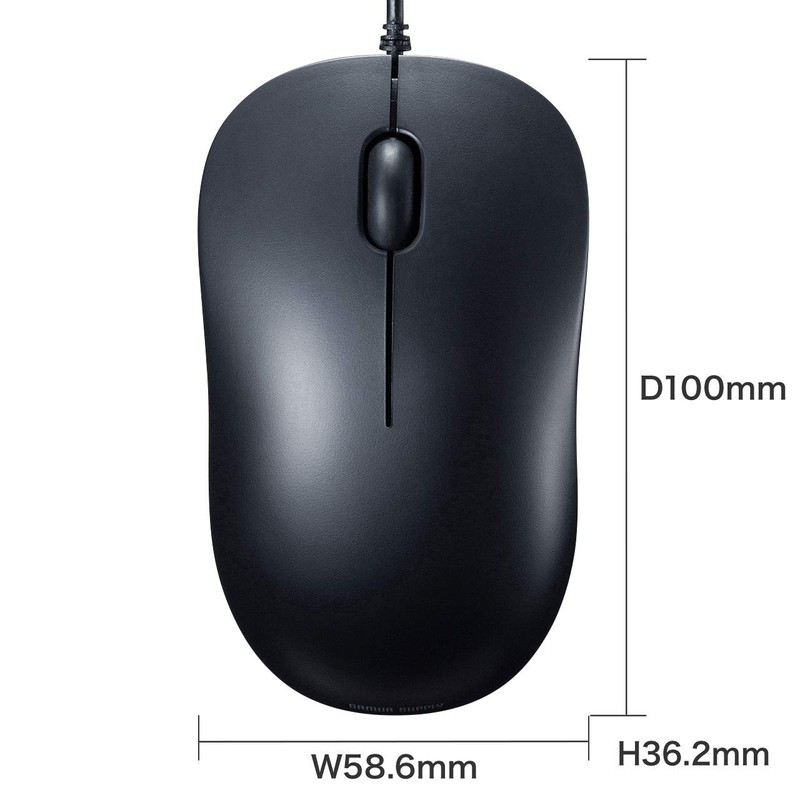 Sanwa Supply MA-BLC194BK Wired Mouse, Type-C Connection, Blue LED Sensor,