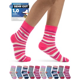 OCERA 10 Pairs of Children's Socks for Girls and Boys in Various Bright Colours, 10 x pink mix