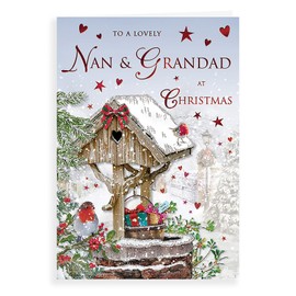 Regal Publishing Traditional Christmas Card Nan & Grandad - 9 x 6 inches