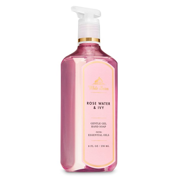 Bath and Body Works ROSEWATER & IVY Gel Hand Soap 8 Fluid Ounce (2019 Edition, White Barn Label)