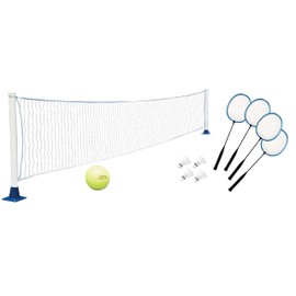 Poolmaster 72776 Above-Ground Mounted Poolside Volleyball / Badminton Game with Perma-Top Mounts , White