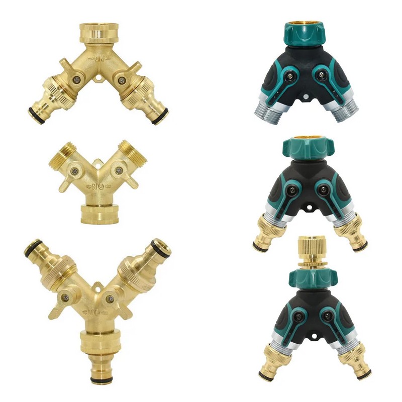 Water Control 2-Way Garden Hose Splitter for Outdoor Faucets –
