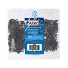 American Fishing Wire AFW Mangas engarzadas de un Solo Barril, tamaño #0/.25 Pulgadas, Negro, 1000 Unidades