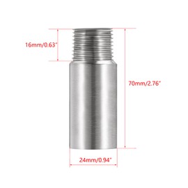 OFOWIN Shower Head Extension Arm Stainless Steel, 1/2 PT Male to 1/2 PT Female Thread, 70mm Length Nipple Cast Pipe Fitting Coupler for Kitchen Bathroom Faucet