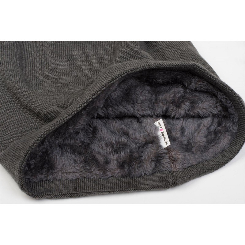 Stylebreaker Warm, Fine Knit Beanie Hat With Very Soft Fleece