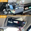 Soft Leather Sunglasses Case with Car Sun Visor Organizer, Auto