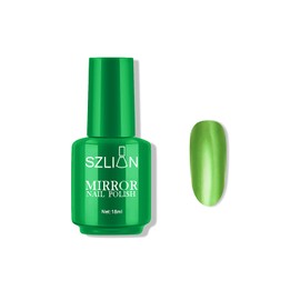KYDA 18ml Mirror Nail Polish, Bright Colorful Nail Polish for Nail Art, Longlasting Mirror Effect Nail Glue, Gorgeous Glossy Manicure Nail Lacquers-Fruit Green, 0.61 fl oz