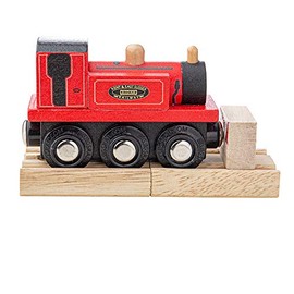 Bigjigs Rail Wooden Terrier Locomotive (Red) with Wood Track