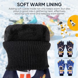 OMECHY Kids Ski Snow Gloves Waterproof Winter Cold Weather Windproof Warm Snowboard Sport Mittens for Boys Girls
