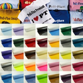 Poli-Flex Premium Film Flame Red 473 0.3 m x 0.5 m Flex Film Iron-On Film Poli-Flex