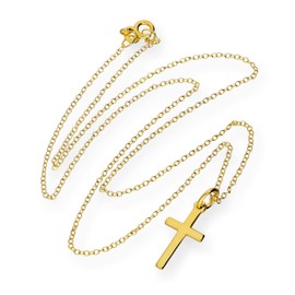 jewellerybox Gold Dipped Sterling Silver 18 Inch Cross Necklace