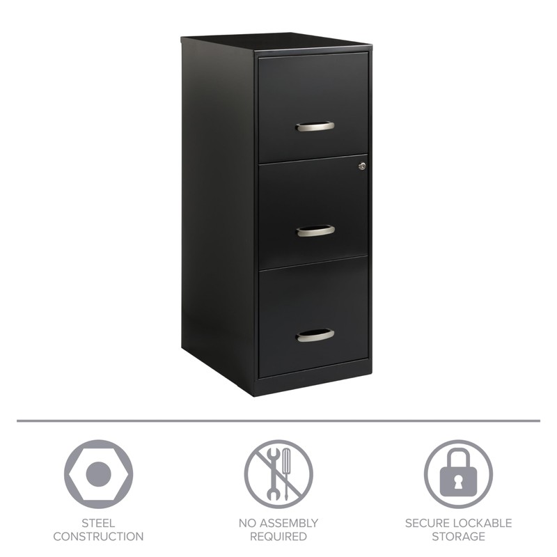 Lorell SOHO 18" 3-Drawer Vertical File