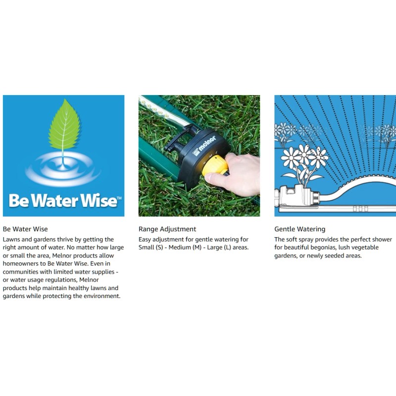 Melnor Oscillating Sprinkler with 15 Precision Nozzles and QuickConnect