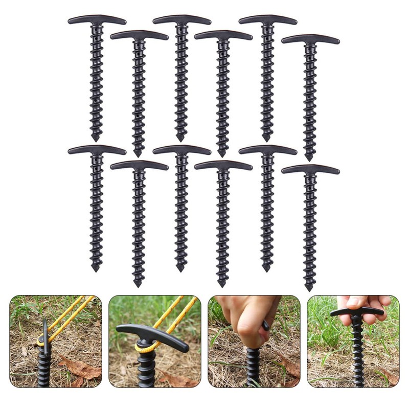 Kisangel 12pcs Heavy Duty Plastic Tent Pegs Outdoor Camping Tent