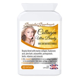 Specialist Supplements Collagen Ultra Beauty Marine Collagen, Hyaluronic Acid, Vitamin, Mineral, Herbal and Nutrient Complex