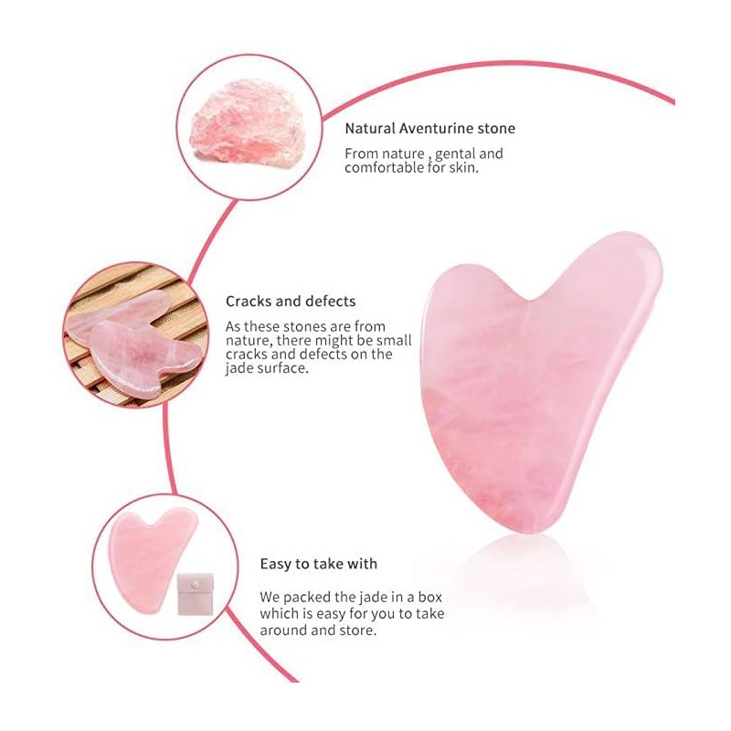 Gua Sha Stein für Gesicht & Körper GuaSha (Pink)