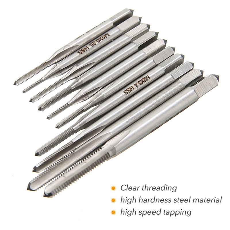 Saipor 10pcs Micro Taps Bit Small Hand Screw Thread Taps