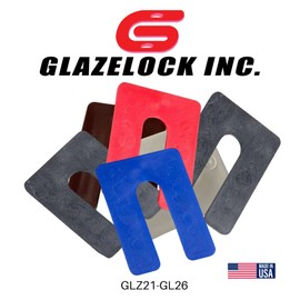 Glazelock GLZ21 Square Horseshoe Plastic Flat Shims Black 400pc/box. 1/4" Thick Shim 4" L x 3" W with 7/8" Slot (400, 1/4")