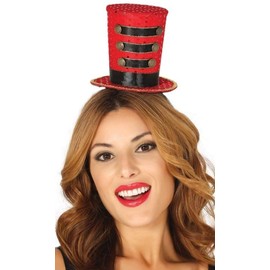 Mini Top Hat Red - Hats, Caps, Helmets and Diadems