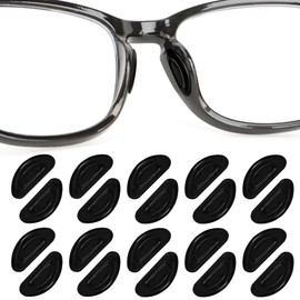Eye Glasses Nose Pads Non Slip, 20 PCS Adhesive Silicone Eyeglass Nose Pads for Glasses Comfort, Anti Slip Nose Bridge Pads Pieces for Eyeglasses Sunglass Nose Pads Replacement Stick On(1mm-Black)