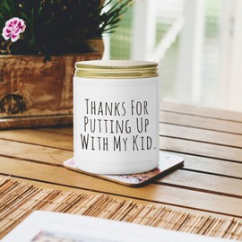 Teacher Appreciation Gifts, Graduation Thank You Candle Gift, Teachers Appreciation Week Gift, Thanks for Putting Up with My Kids, Natural Soy Wax, 7oz Vanilla Lavender Scented Candle