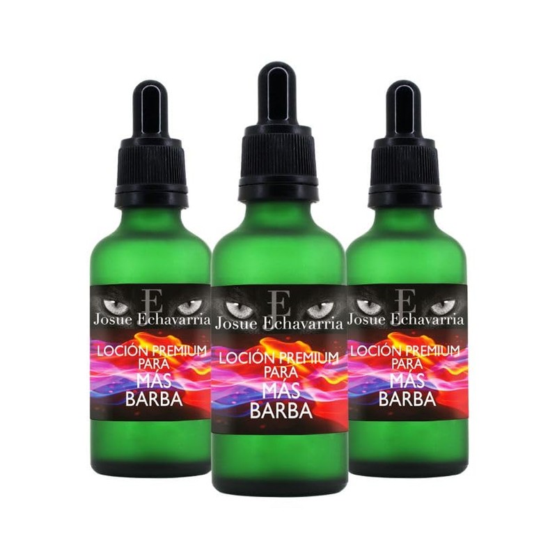 Loción Crecimiento de Barba Premium Doblemente Concentrada Set de 3