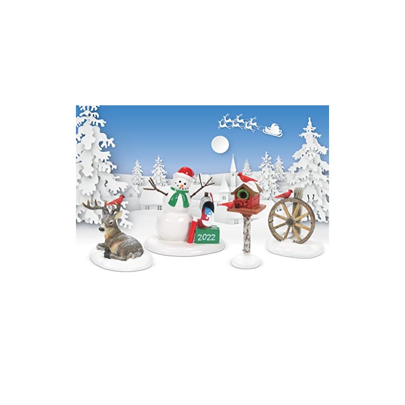 Department 56 Accesorios para Village Collections Cardinal on Christmas Bird