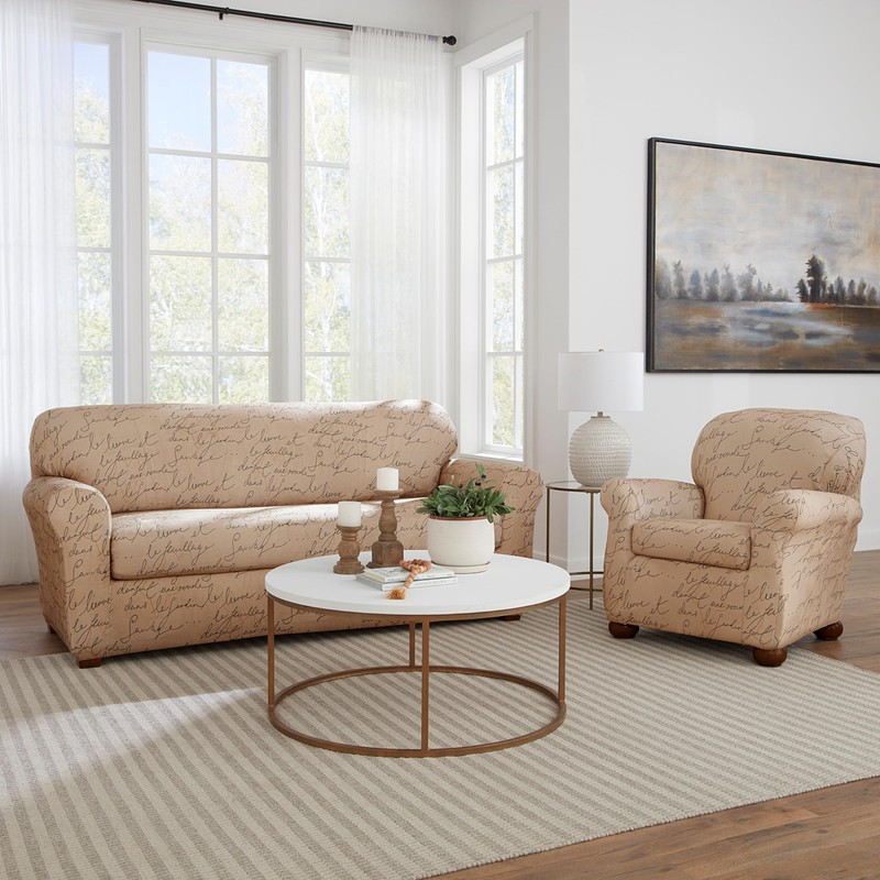 Waverly Stretch Pen Pal 2 Piece Accent Chair Slipcover in