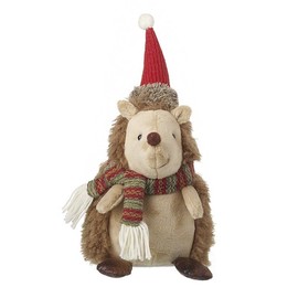 Heaven Sends Soft Plush Hedgehog With Scarf and Hat Christmas Decoration - 14x14x33cm - Quirky Christmas Decoration - Christmas Decoration For Home - Festive Christmas Decor - Gift Idea for Christmas