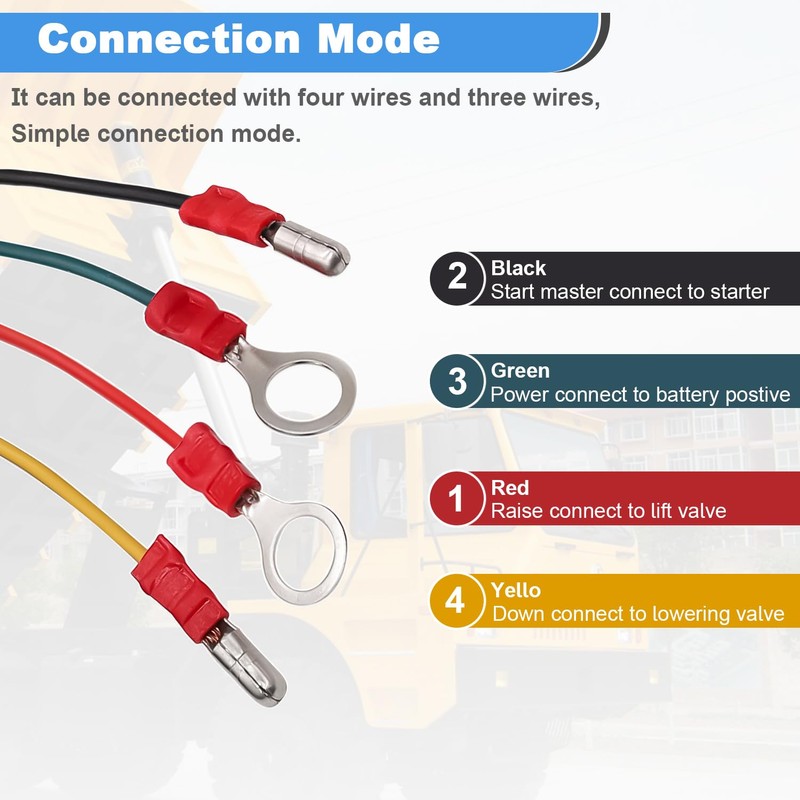 mxuteuk 4 Wire Dump Trailer Remote Control Switch 12V DC