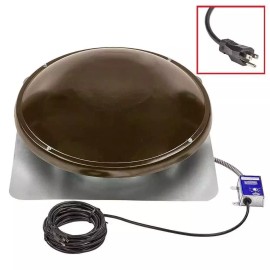 Master NEW Master Flow 1050 CFM Weathered Wood Galvanized EZ Cool Plug-In Power Roof