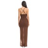 Capuffy Women's Spaghetti Straps Elegant Glitter V-Neck Cocktail Maxi Dress