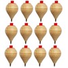 GERILEO Set of 4/8/12 Classic Wooden Spinning Tops with Metal