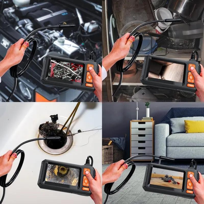 Industrial Endoscope Borescope Camera with Light, 4.3 Inch Screen HD