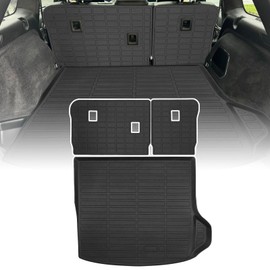 ZQULOYO Cargo Liners Backrest Mat for Jeep Grand Cherokee Accessories 2022-2025 with Hook&Loop Rear Trunk Mat Rear Seat Back Cover Protector All Weather Anti-Slip Split Dog Liner 3 PCS