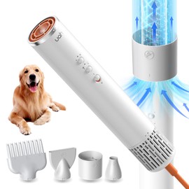 uahpet Dog Dryer, 62M/S Wind Speed with NTC Smart Temperature Control & 170 Million Negative Lons Dog Blow Dryer for Household Travel Camping