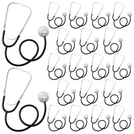 Hanaive 20 Pcs Black Nursing Stethoscope Real Working Teaching Aids Accessories for Nurse Doctor Student Role Play Costume, Stress Soothing Tools Interactive Games Accessories(Black)