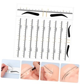Baluue 10pcs Disposable Sticker Ruler Brow Stencil Eyebrow Ruler Face Tinkle Guide Shaper Eyebrow Stencils Shapers Identifier Womens Women Make Measuring Lift Brow Mapping Tint Pvc