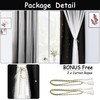 Kinryb Black Star Cutout Blackout Curtains Double Layer Curtains with