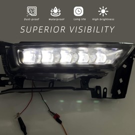 LED Fog Lights Lamps fit for 2013 2014 2015 Honda Accord Sedan (Not Compatible with Hybrid) with switch & harness (Clear Lens)