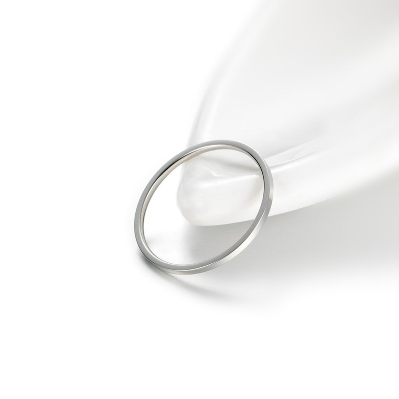 INRENG Women's Stainless Steel 1MM Thin Plain Midi Stacking Ring