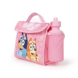 Bluey & Bingo Pink Kids Backpack Lunch Bag Pencil Case & Water Bottle Set Girls Nursery Rucksack Back to School