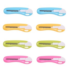 YTYKINOY 8 Pieces Retractable Utility Knife Box Cutter Letter Opener (Blue, Yellow, Green, Pink)