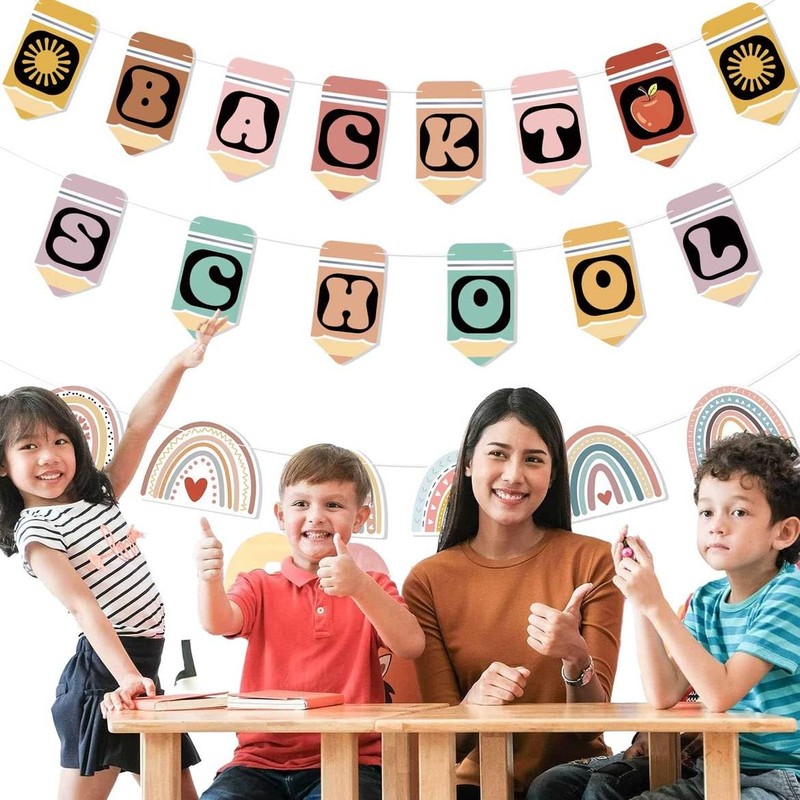 Zliisang Pre-Strung Boho Back To School Banner First Day of
