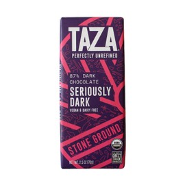 Taza Chocolate Organic Amaze Bar 87% Stone Ground, Seriously Dark, 2.5 Ounce (10 Count), Vegan