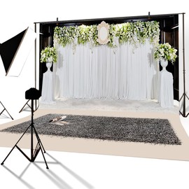 YongFoto 3 x 2 m Vinyl Photo Background Beautiful Flowers Background for Wedding Scene Photography Background for Photo Booth Holiday Party Ceremony Photo Studio Props