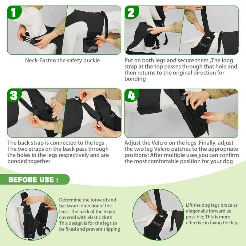 Marnonsis Dog Knee Brace for Torn Acl Hind Leg, Adjustable