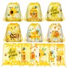 12 Pcs Bee Drawstring Bag Set, Honey-Print Non-Woven Backpacks &