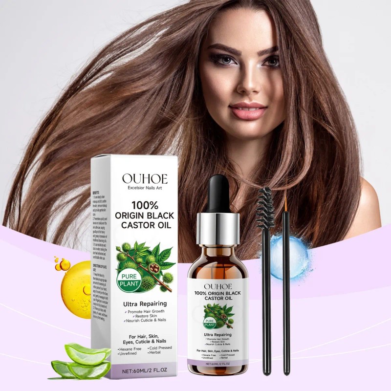 Aceite De Ricino Para Masaje De Cejas, Cabello Y Pestañas,